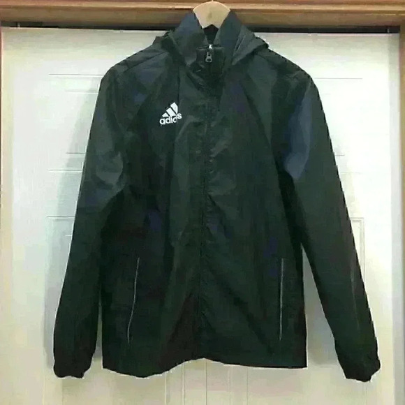 Adidas Zip Up Hooded  Mesh Lined Windbreaker Running Jacket EUC - Picture 8 of 13